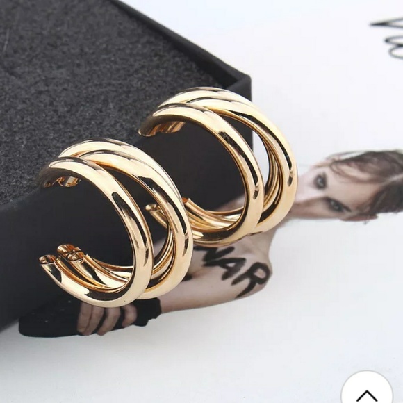 Jewelry - 🎉HP🎊🎀Stainless Steal Double Hoop Earings